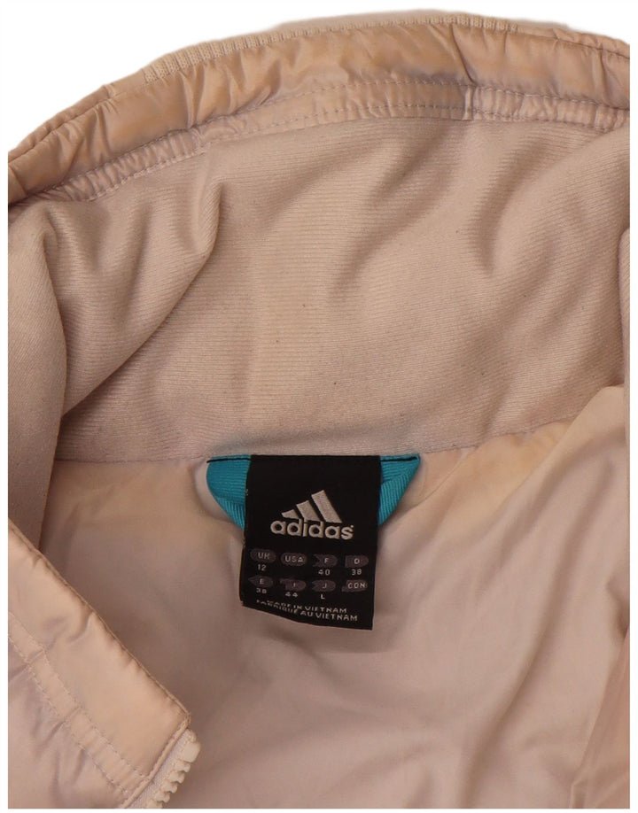 Женская стеганая куртка Adidas UK 12, средний бежевый нейлон