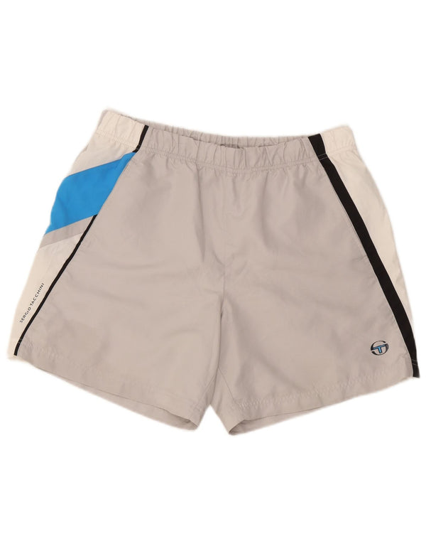 Мужские спортивные шорты Sergio Tacchini XL, серые, полиэстер с цветными блоками