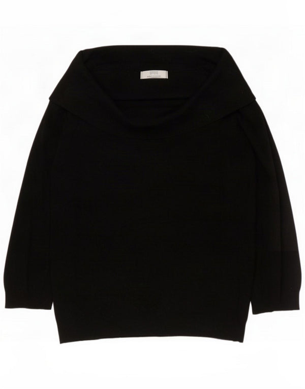 Marks & Spencer Womens Roll Neck Jumper Sweater UK 14 Medium Black