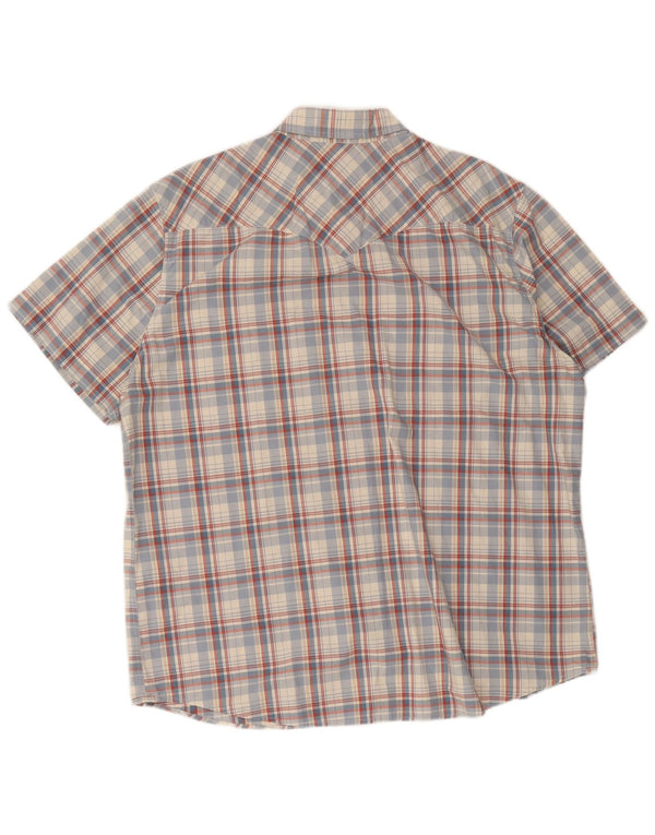 Мужская рубашка с коротким рукавом Levi's 2XL, синяя клетка, хлопок
