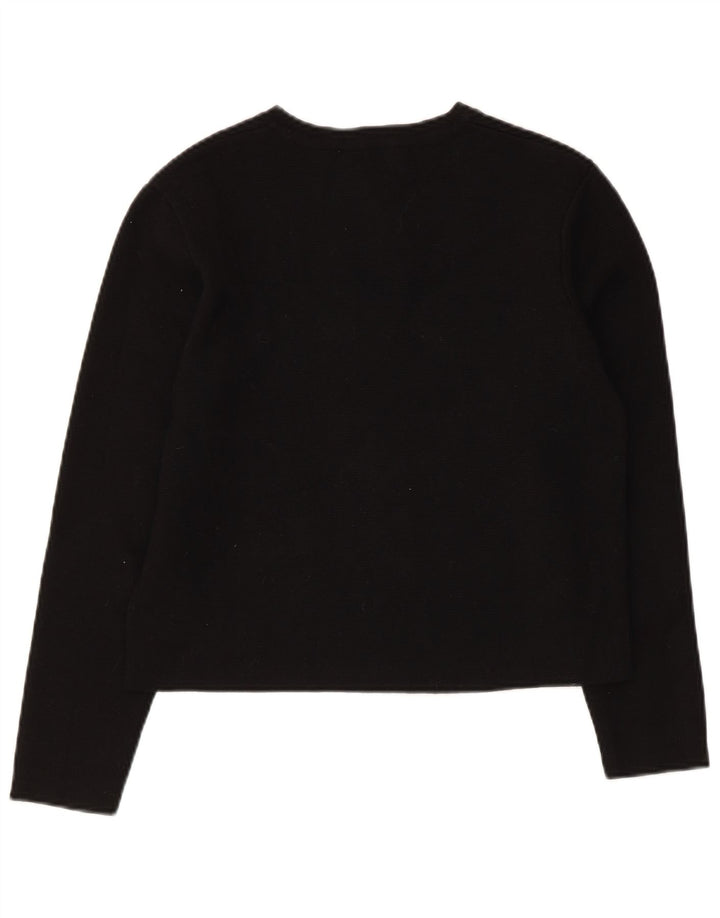 Женский укороченный кардиган Zara UK 12, средний черный вискоза