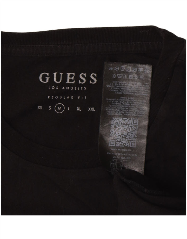 Мужская футболка Guess с графическим рисунком, средний черный хлопок