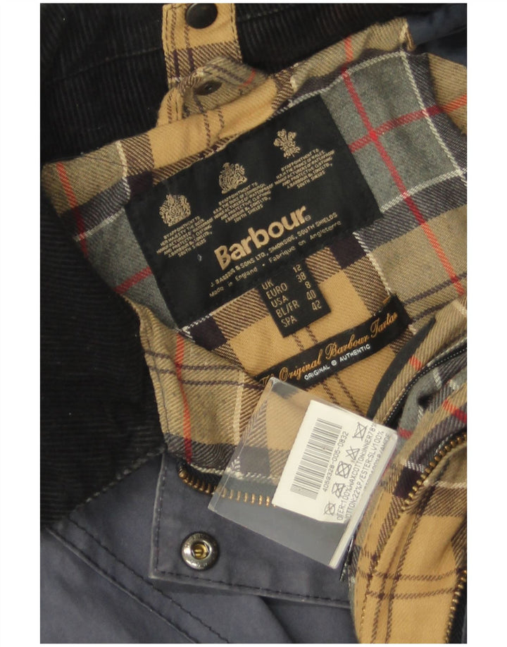Женская куртка из вощеного хлопка BARBOUR UK 12, средний темно-синий хлопок