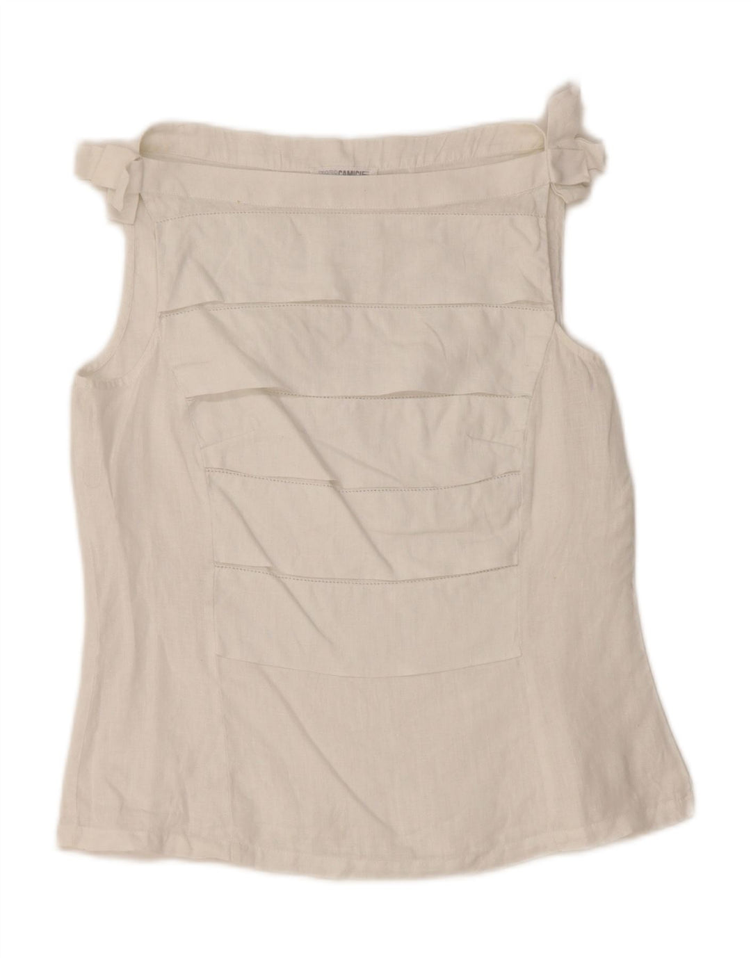 NARACAMICIE Женская блузка без рукавов, топ UK 8, маленький белый