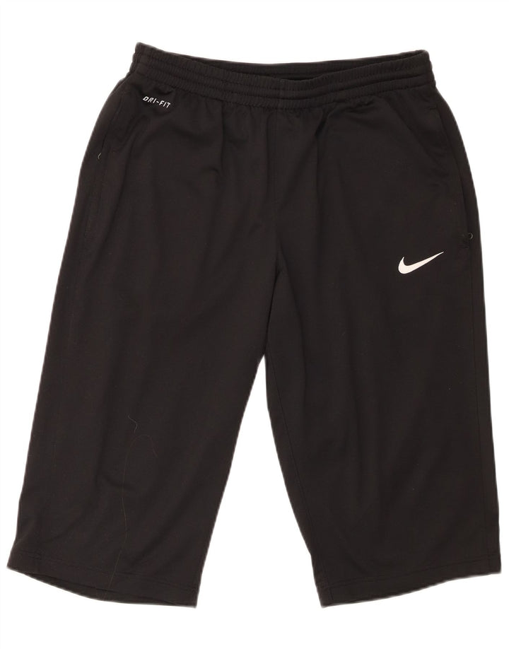 Мужские спортивные шорты-бермуды Nike Dri Fit среднего размера, черный полиэстер