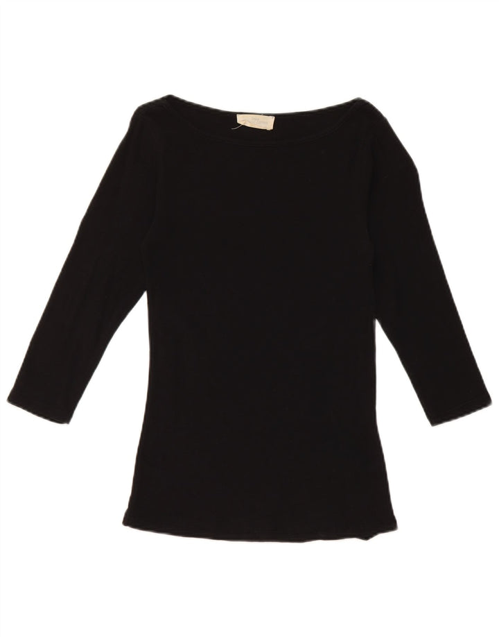 Женский топ Zara с рукавом 3/4, Великобритания, 8, маленький, черный, хлопок