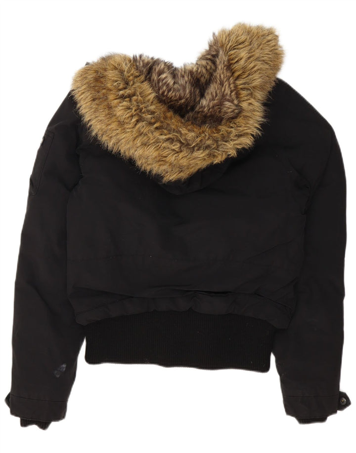 Женская утепленная куртка Woolrich с капюшоном UK 14, средний черный полиэстер
