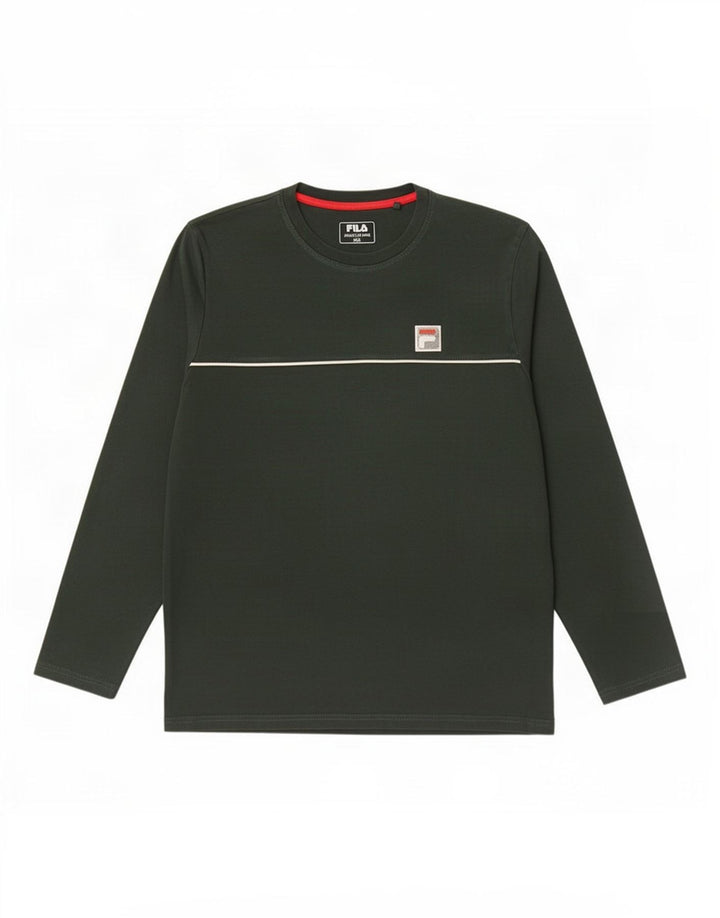 Мужской топ Fila с длинным рукавом 2XL, зеленый хлопок