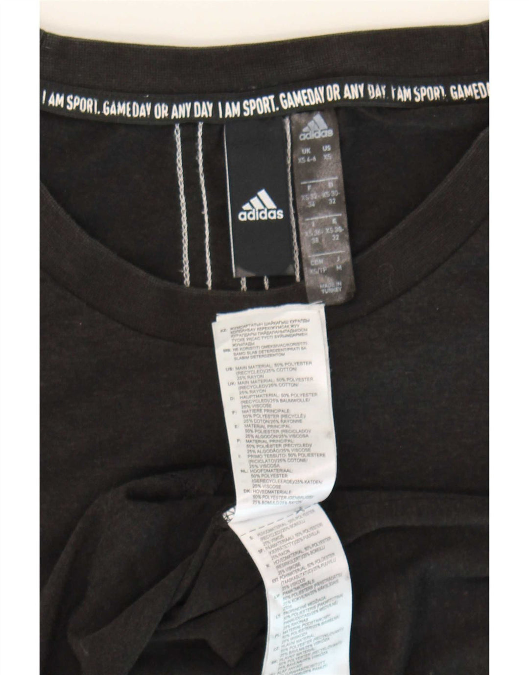 Женская футболка оверсайз Adidas Top UK 4/6 XS Серый полиэстер
