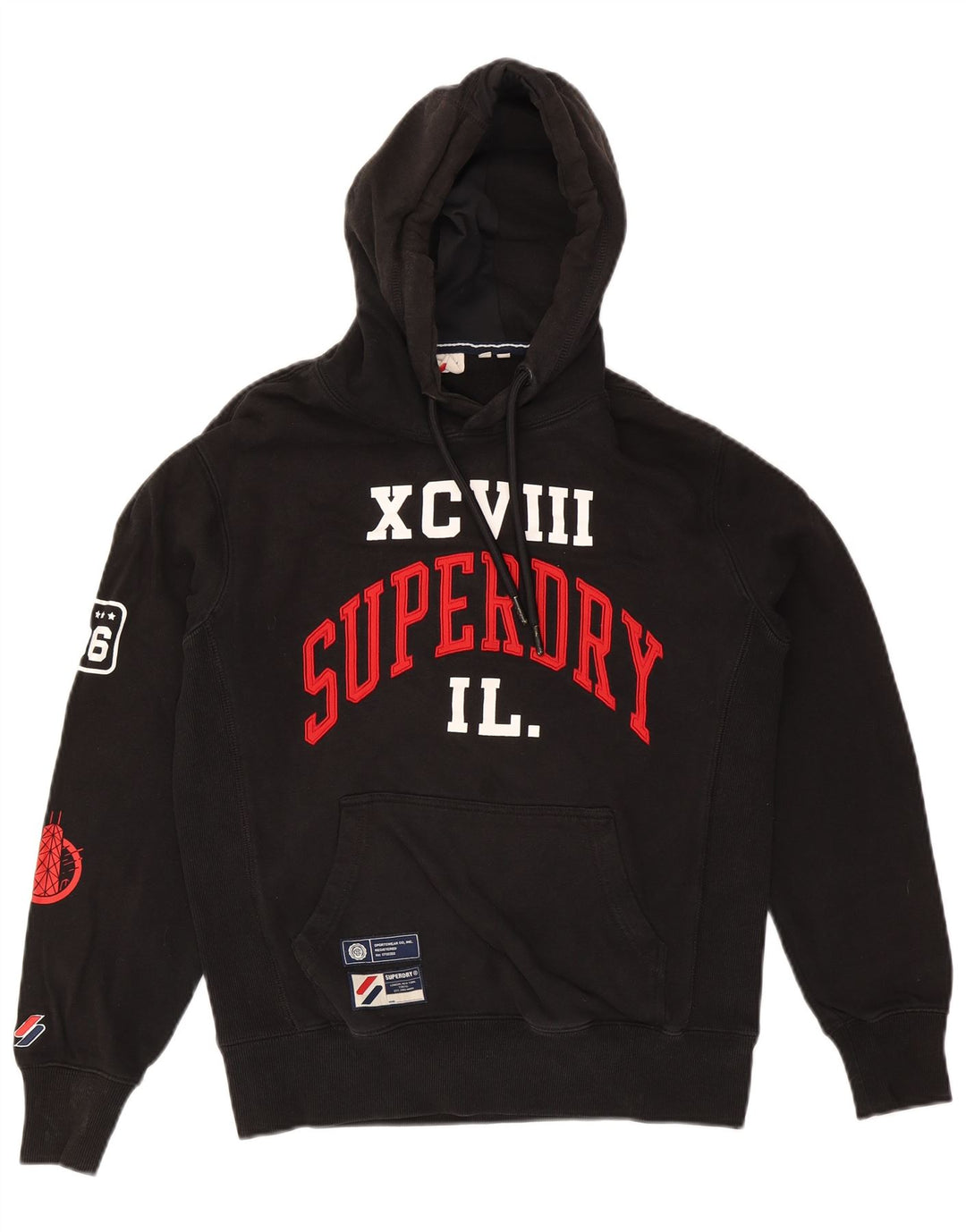 Мужской джемпер с капюшоном Superdry, маленький черный