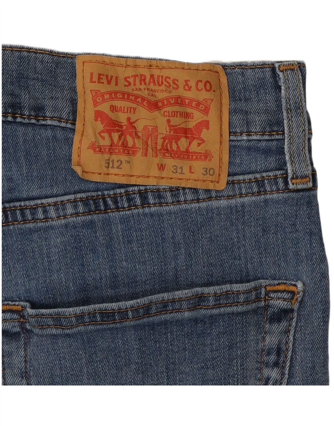 Мужские зауженные зауженные джинсы LEVI'S 512 W31 L28 Синие, хлопок
