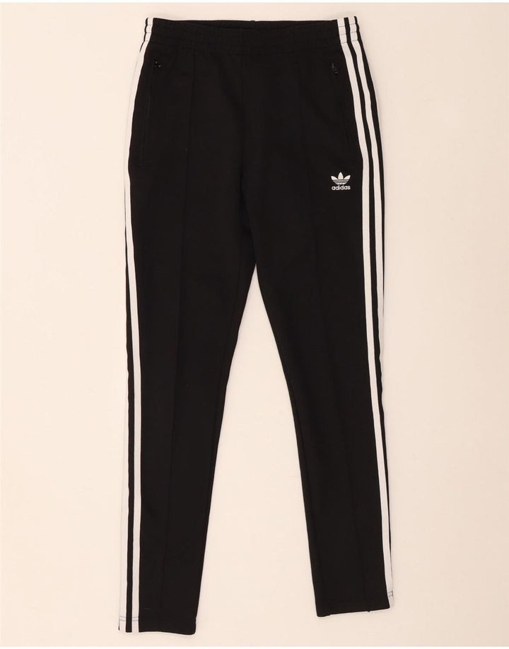 Женские спортивные брюки Adidas UK 12, средний черный, полиэстер с цветными блоками