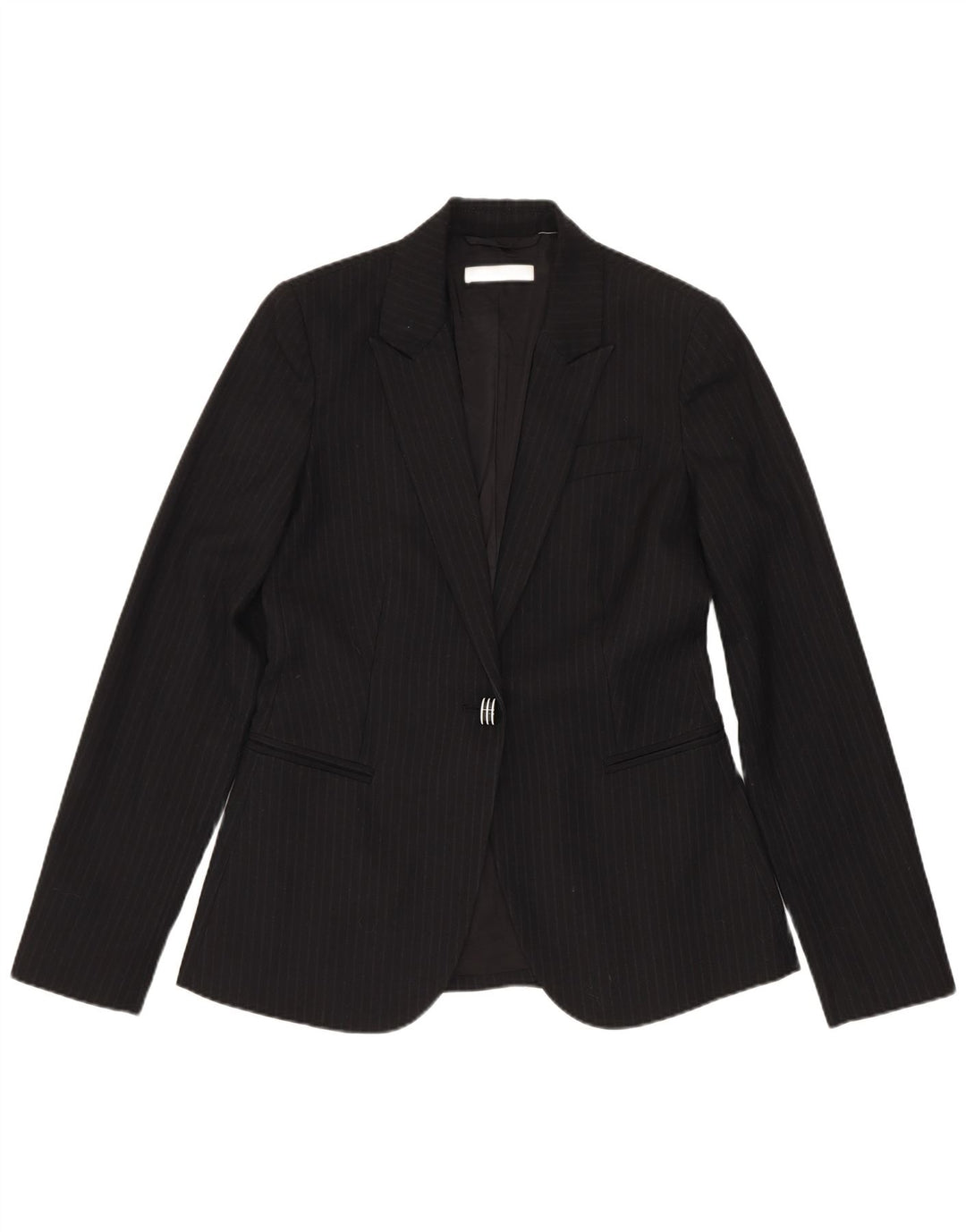 Stefanel Женский костюм из 2 предметов на 1 пуговице IT 40 Маленький W28 L28 Черный в тонкую полоску