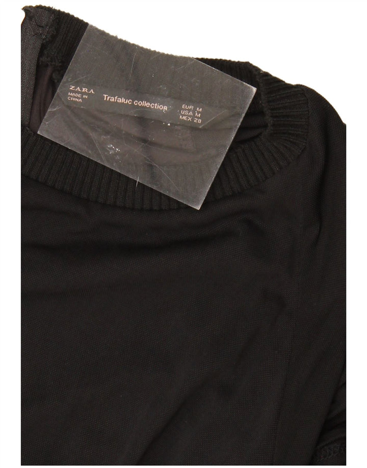 ZARA Womens Long Sleeve Tiered Dress UK 14 Medium Black