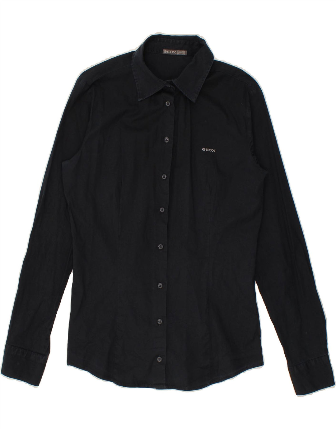 GEOX Womens Shirt UK 12 Medium Navy Blue Cotton Vintage Geox and Second-Hand Geox from Messina Hembry 