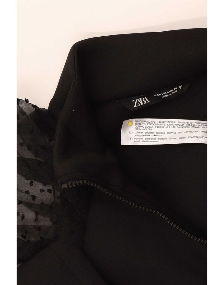 Женский укороченный кардиган Zara UK 10, маленький черный полиэстер