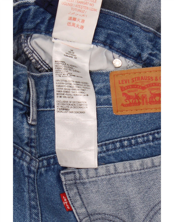 Широкие джинсы LEVI'S для девочек 13–14 лет W26 L31, синие, хлопок с цветными блоками