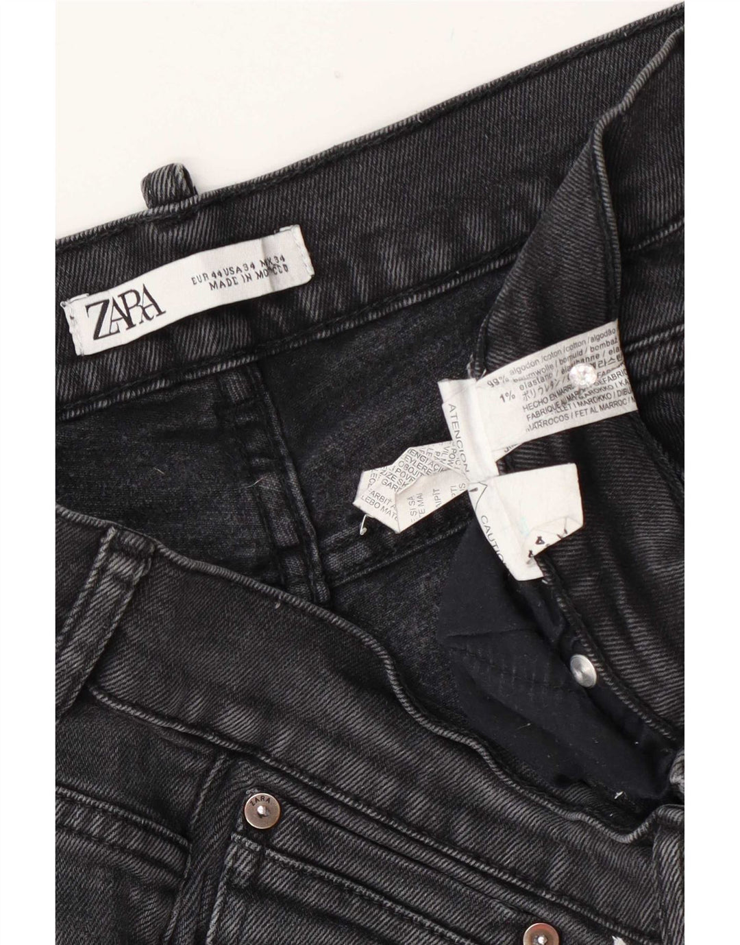 Мужские узкие джинсы Zara EU 44, большие W34 L30, серый полиэстер