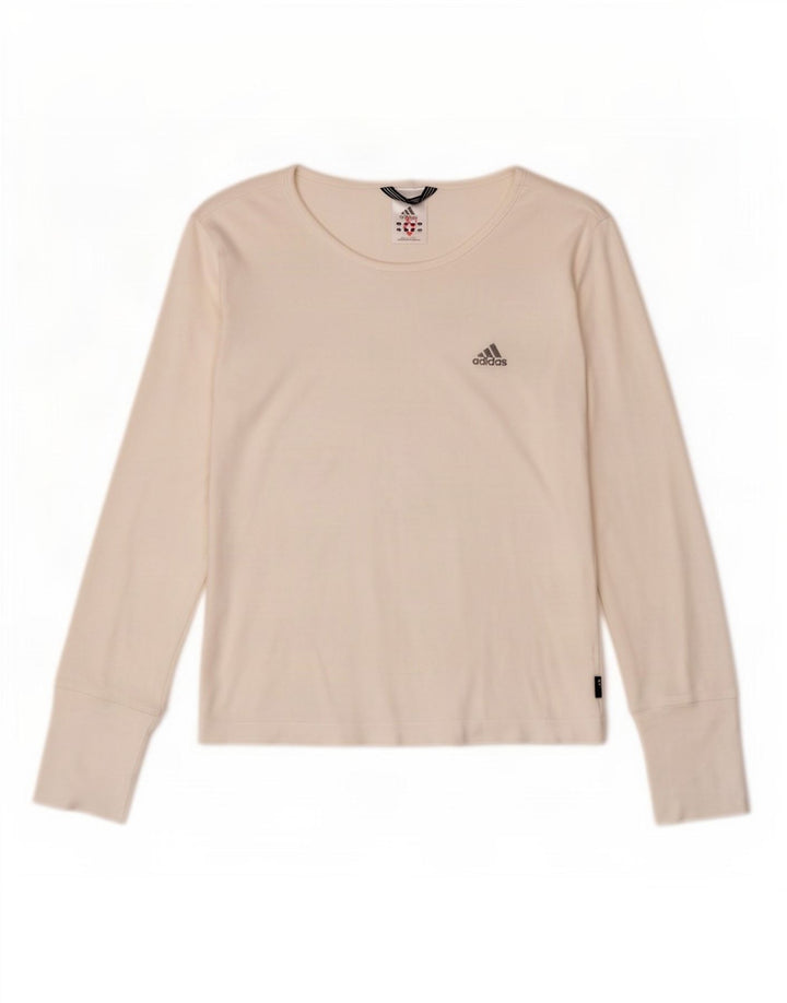 Женский топ Adidas с длинным рукавом UK 14, средний белый