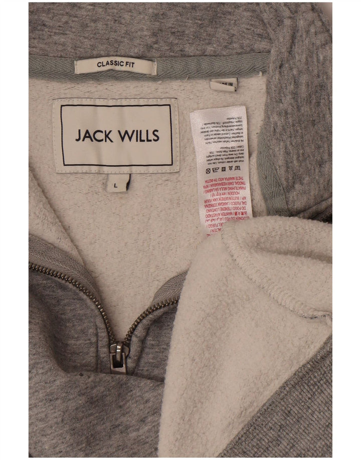 Мужской толстовка с воротником на молнии Jack Wills, классический джемпер, большой серый в крапинку