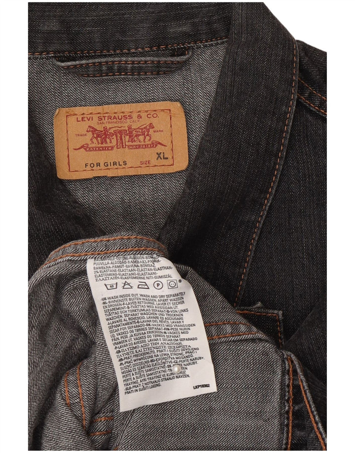 Джинсовая куртка Levi's для девочек 15-16 лет, XL, серый хлопок
