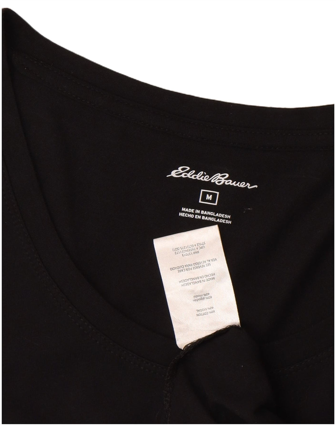 Женская футболка Eddie Bauer Top UK 12, средний черный хлопок