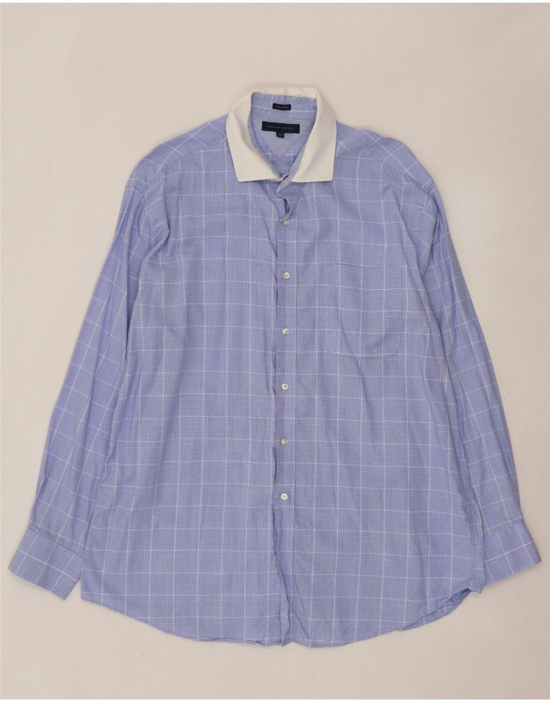 Мужская рубашка стандартного кроя Tommy Hilfiger, размер 17 XL, синяя клетка