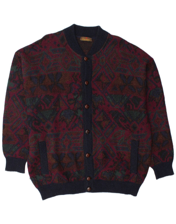 PETER BROWN Мужской кардиган-свитер IT 58 3XL Бордовый Fair Isle