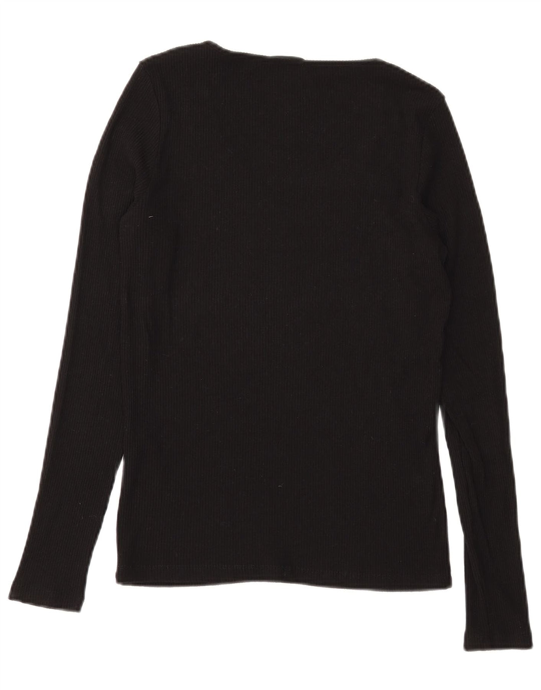VINTAGE Womens Top Long Sleeve EU 38 Medium Black Viscose