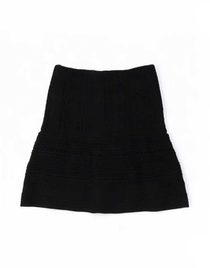 Женская трикотажная мини-юбка Zara Medium W28, черный хлопок