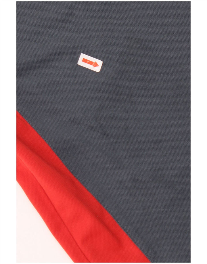 Мужская футболка ADIDAS, маленький серый полиэстер с цветными блоками