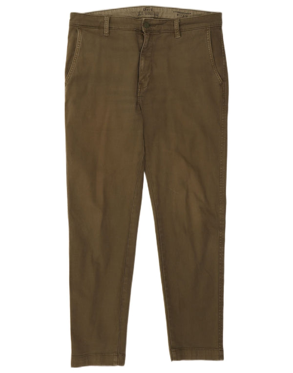 Мужские стандартные зауженные брюки-чиносы Levi's W33 L30, хлопок цвета хаки