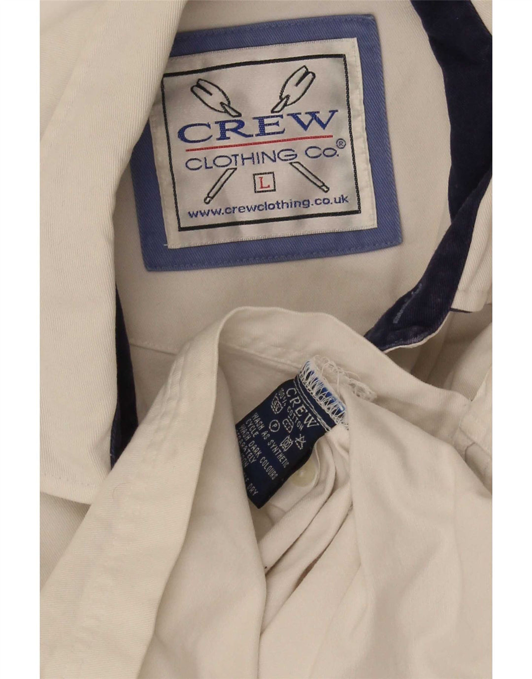 Crew Clothing Мужская пуловерная рубашка из хлопка в большую белую полоску