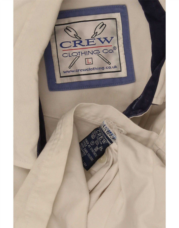 Crew Clothing Мужская пуловерная рубашка из хлопка в большую белую полоску
