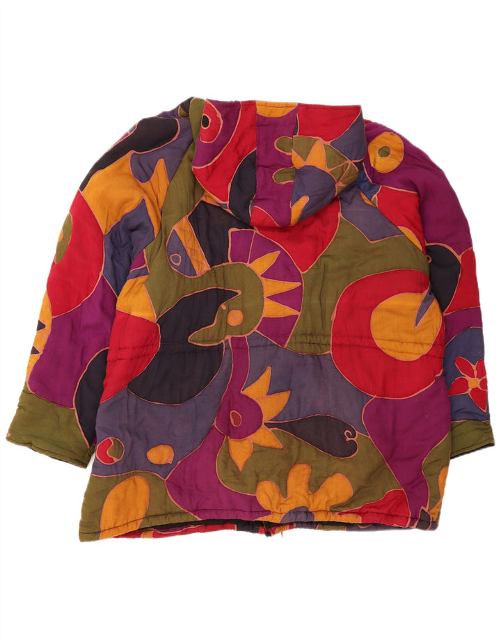 Винтажная женская ветровка с абстрактным узором, Великобритания 16, большая разноцветная