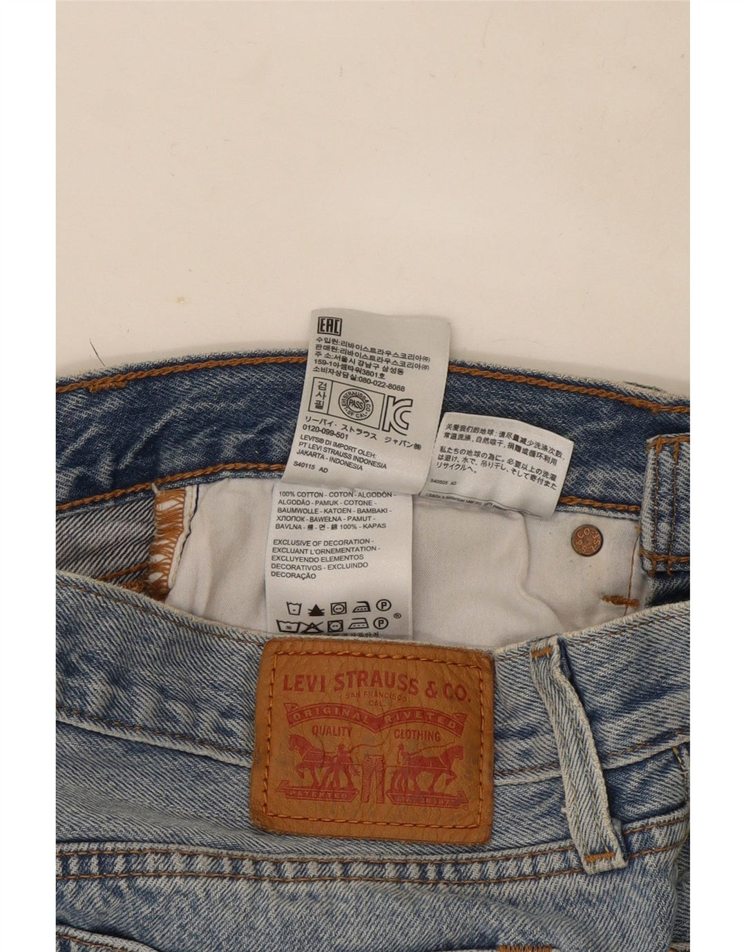 Женская джинсовая мини-юбка Levi's с эффектом потертости W28, средний синий хлопок, хлопок