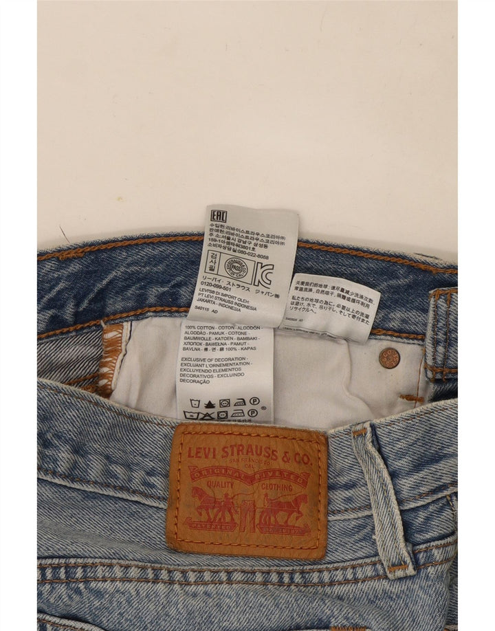 Женская джинсовая мини-юбка Levi's с эффектом потертости W28, средний синий хлопок, хлопок