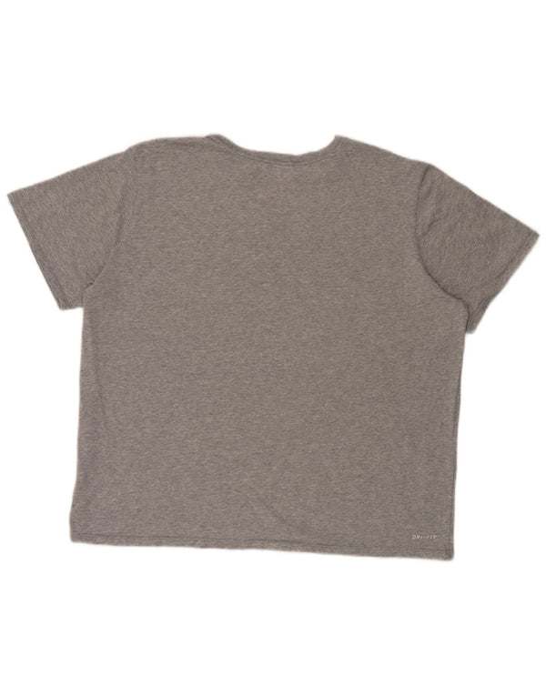 Мужская футболка с рисунком Nike Athletic Cut 2XL, серая в крапинку