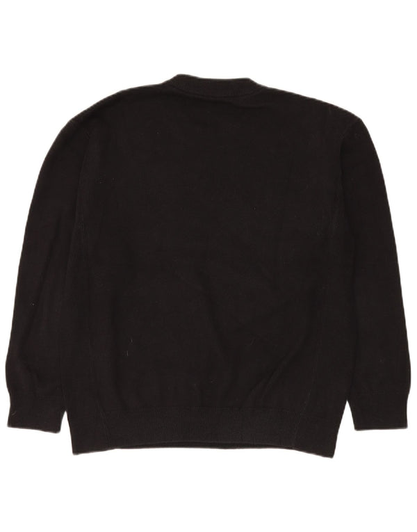 Мужской джемпер с круглым вырезом Zara, средний черный хлопковый свитер