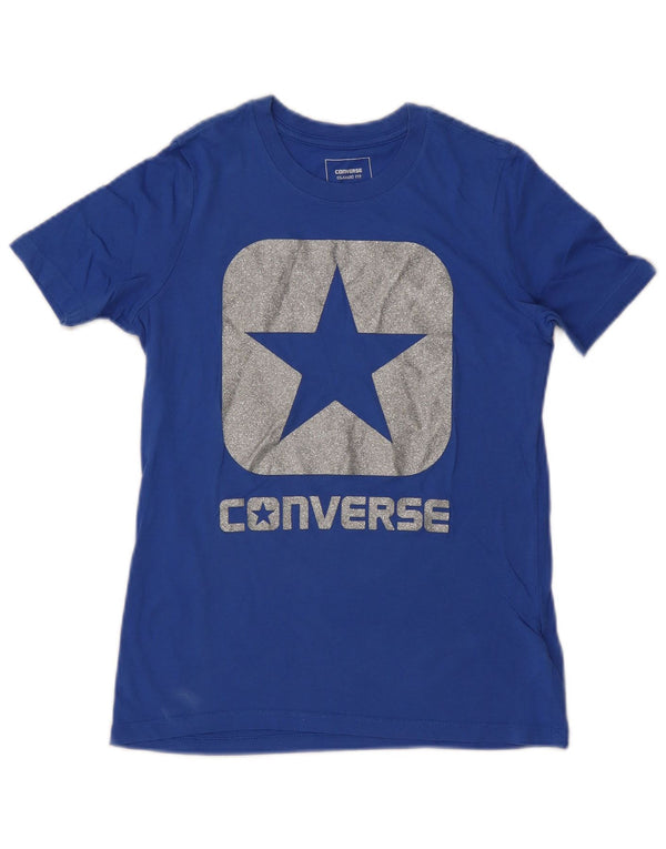 Женская футболка классического кроя с рисунком Converse UK 6 XS, темно-синяя