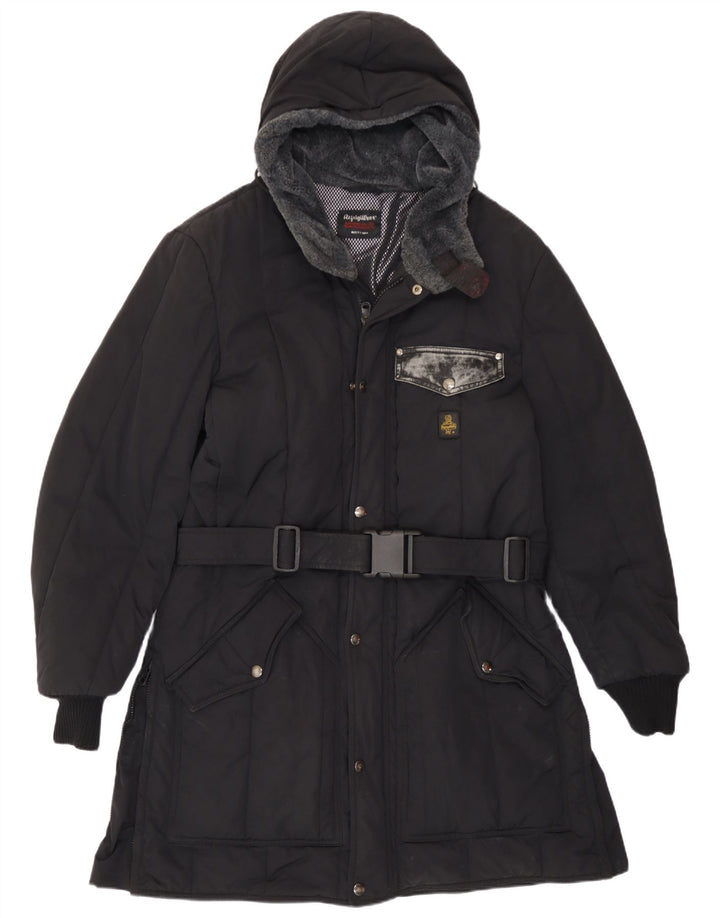 Refrigiwear Мужское стеганое пальто с капюшоном Sixty UK 40, большой черный полиамид