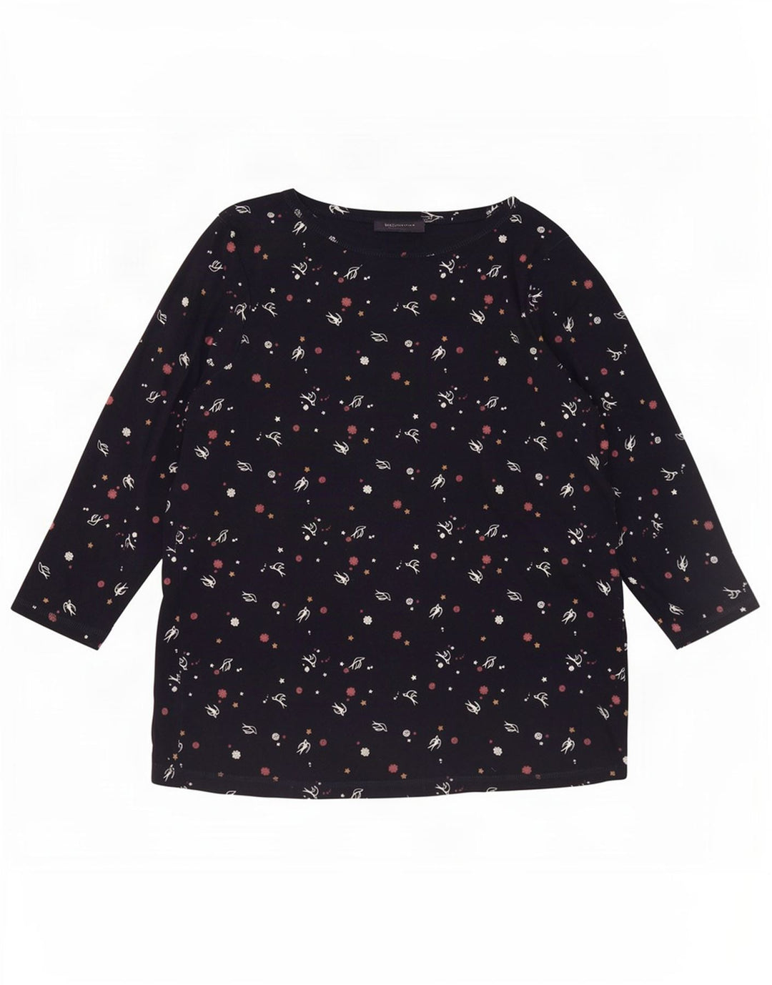 Женский топ с абстрактным узором Marks & Spencer, рукав 3/4, UK 20, 2XL, темно-синий