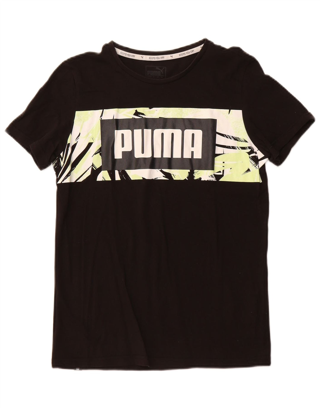 Футболка с рисунком PUMA для мальчиков, топ 13-14 лет, черный хлопок