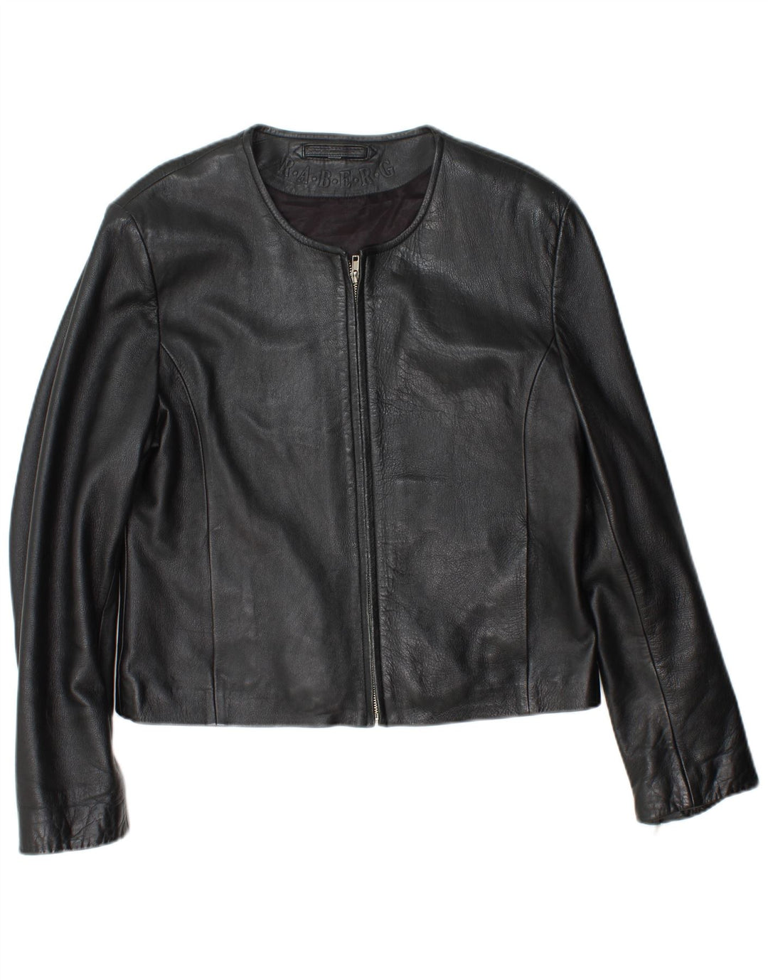 Женская укороченная кожаная куртка RABERG EU 42, большая черная кожа