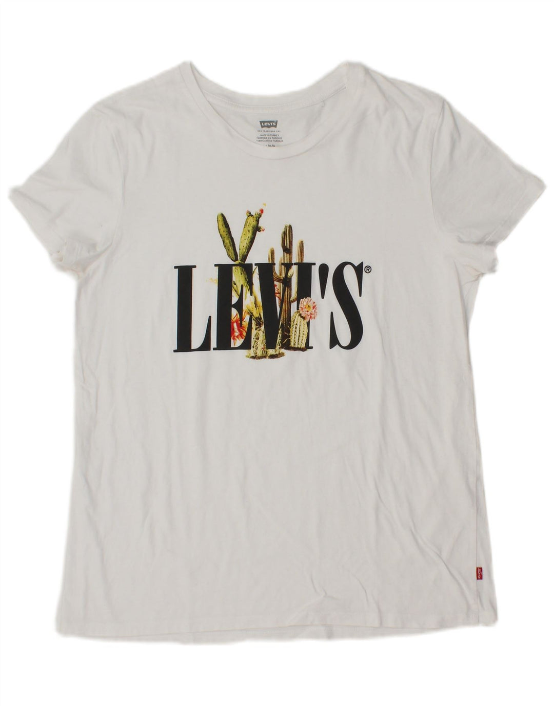 Женская футболка с рисунком LEVI'S Top UK 14, большая белая