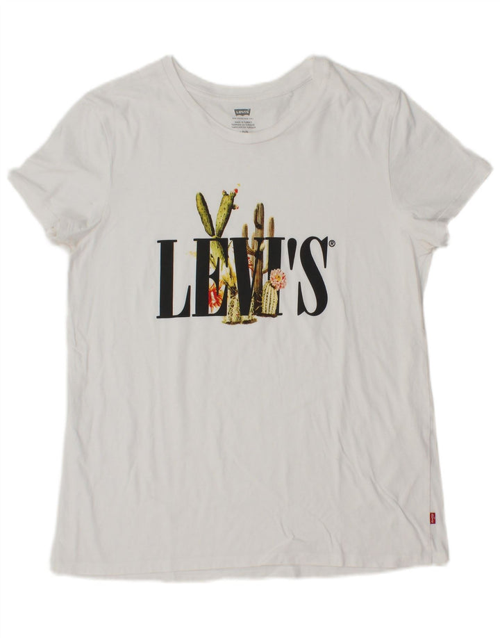 Женская футболка с рисунком LEVI'S Top UK 14, большая белая
