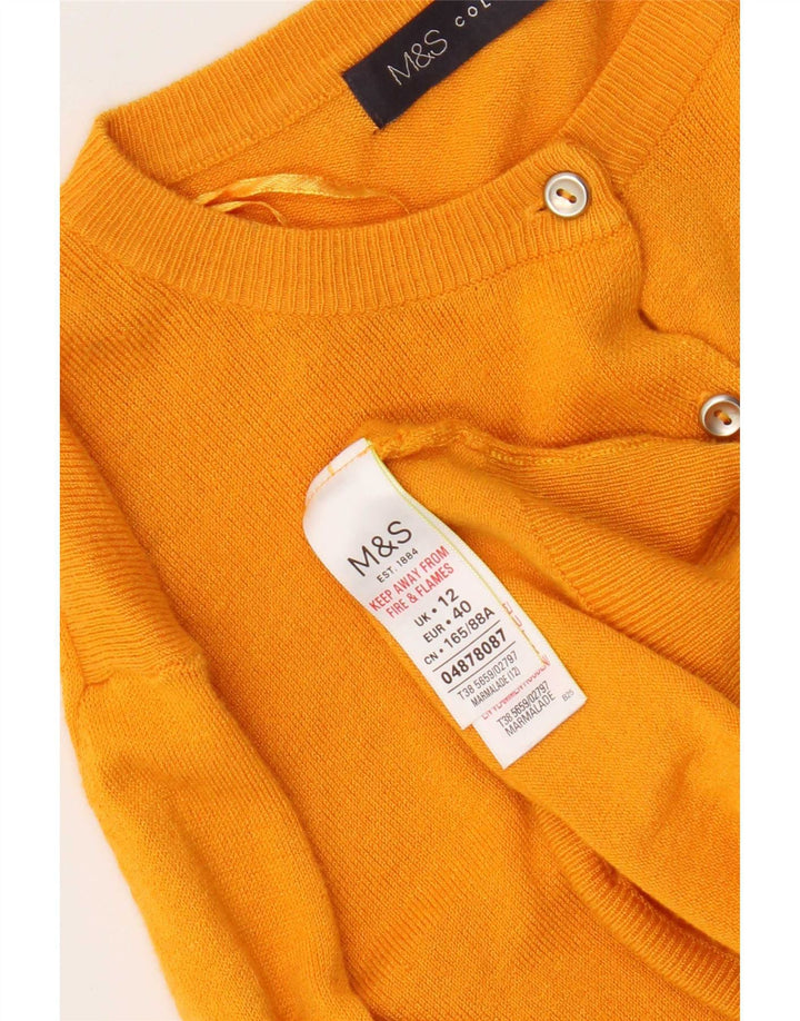 Женский кардиган стандартного кроя Marks & Spencer UK 12, средний желтый