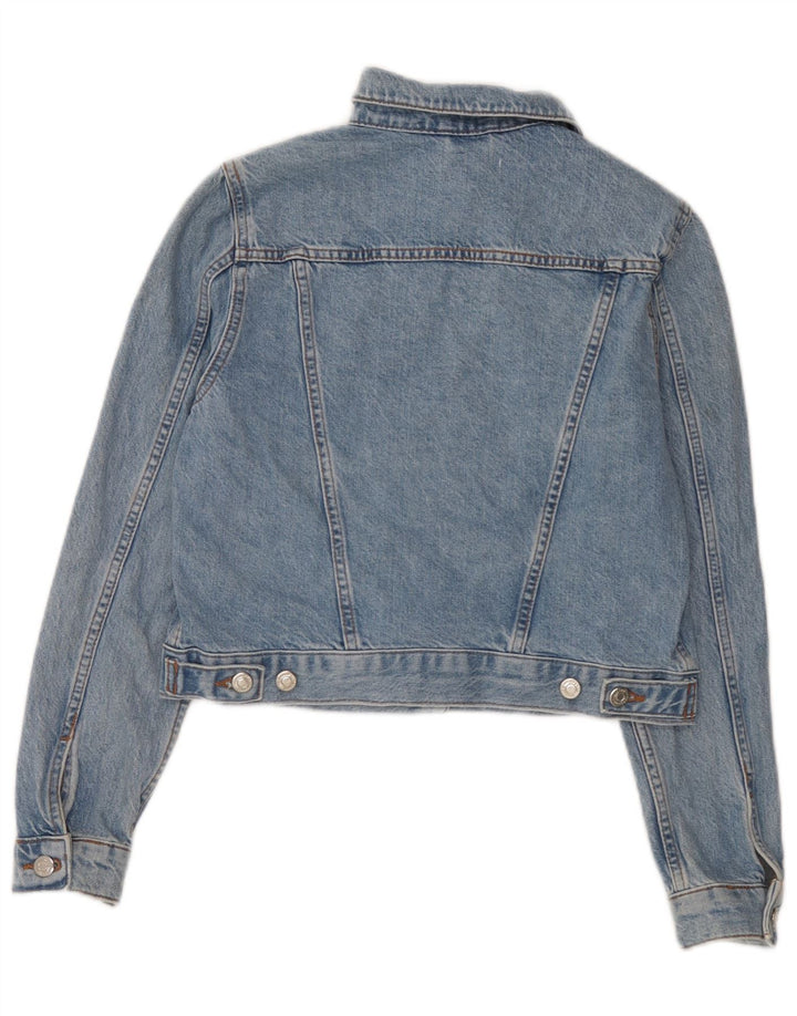 Женская укороченная джинсовая куртка Topshop UK 8, маленький синий хлопок
