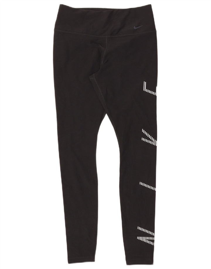 Женские леггинсы с рисунком Nike Dri Fit UK 12, средние, черные