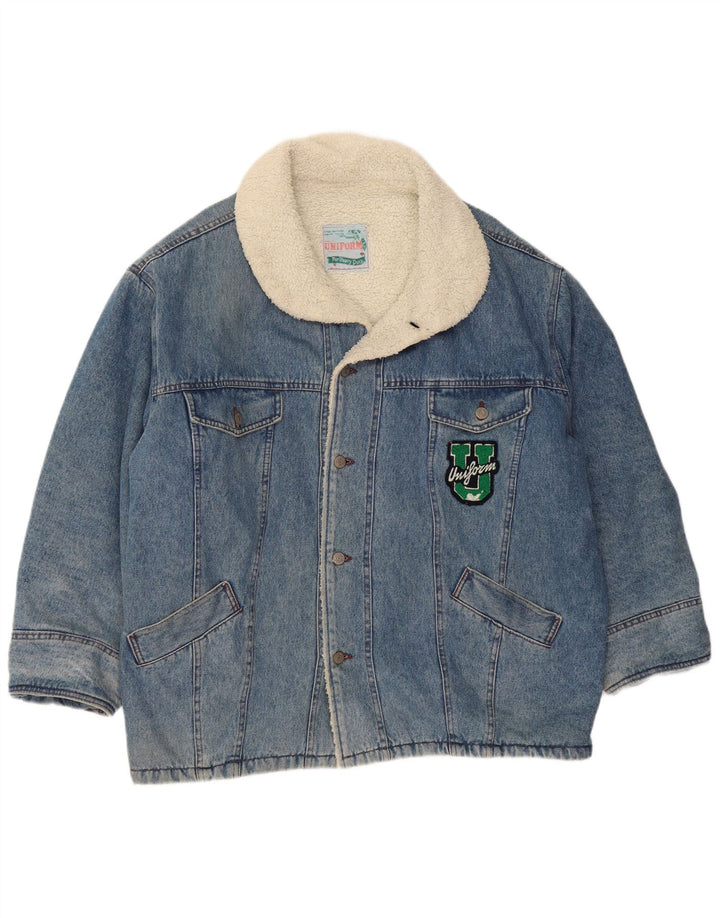 Мужская джинсовая куртка-шерпа UNIFORM UK 42 XL синяя
